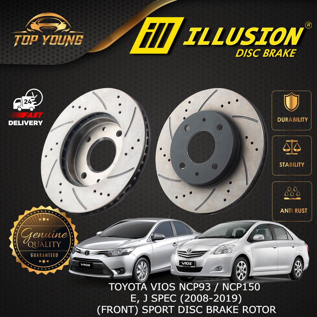 TOYOTA VIOS NCP93 , NCP150 (20082019) SPEC E ,J FRONT DISC ROTOR SPORT