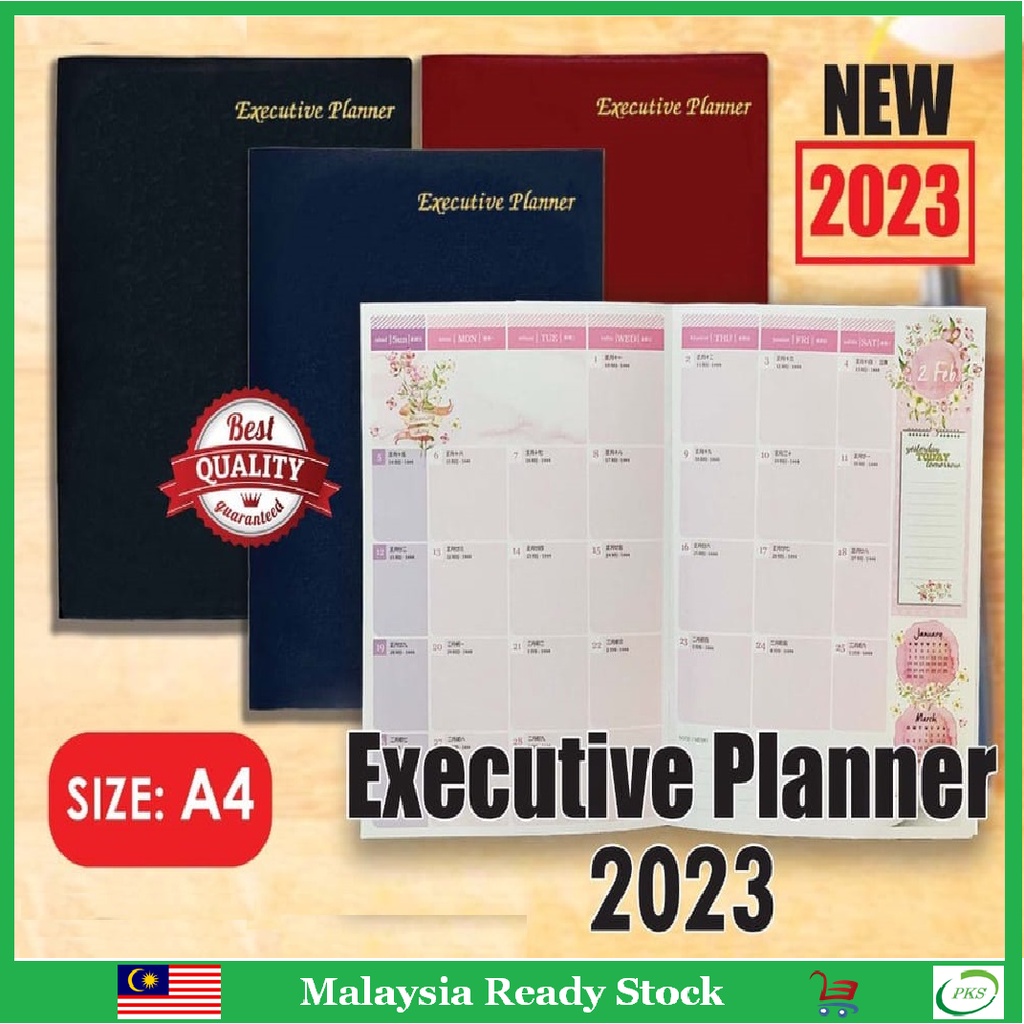 Executive Planner Year 2023 Planner A4 Size PVC Leather Cover Calender ...