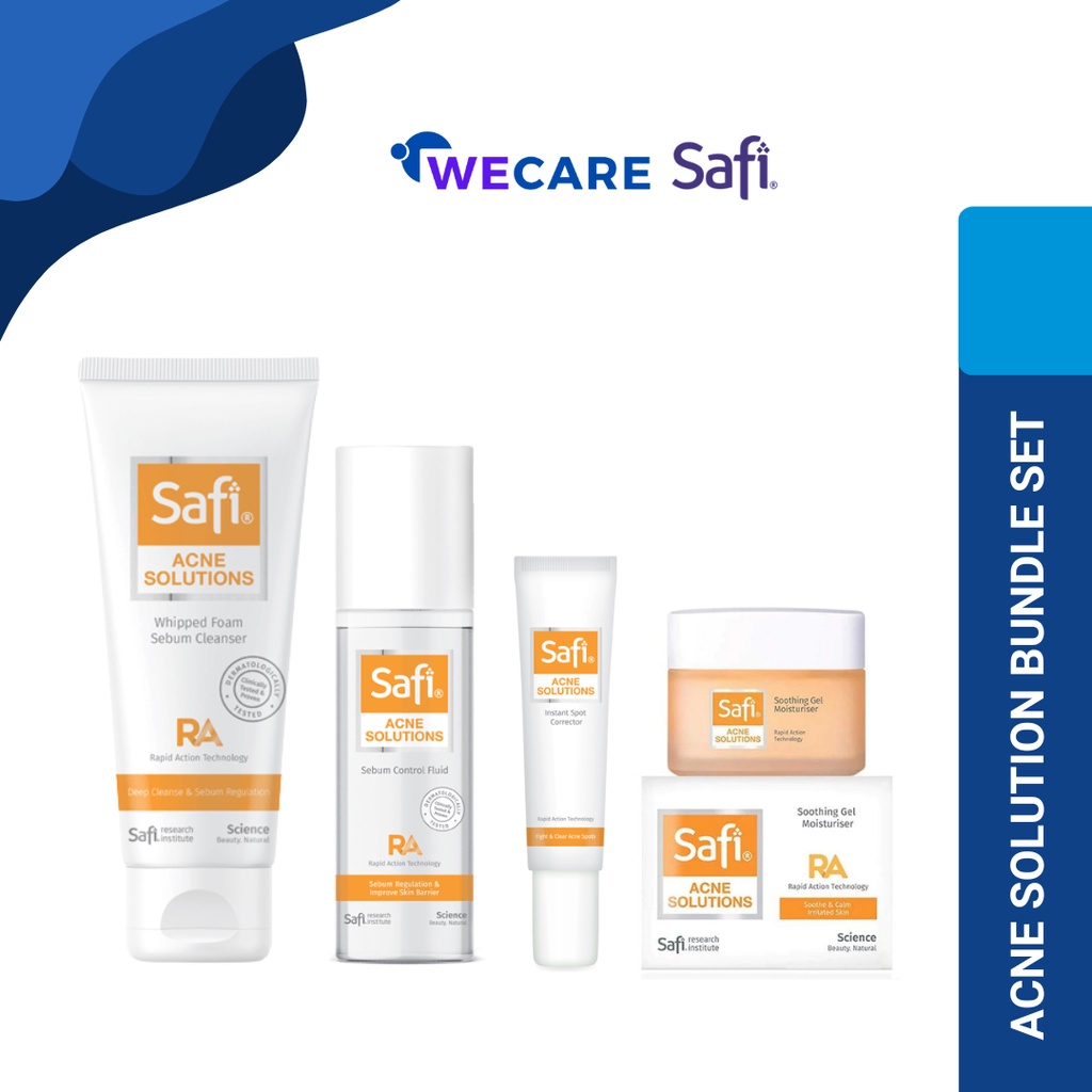 SAFI ACNE SOLUTION Bundle Set (Whipped Cleanser (50g) / Sebum Fluid