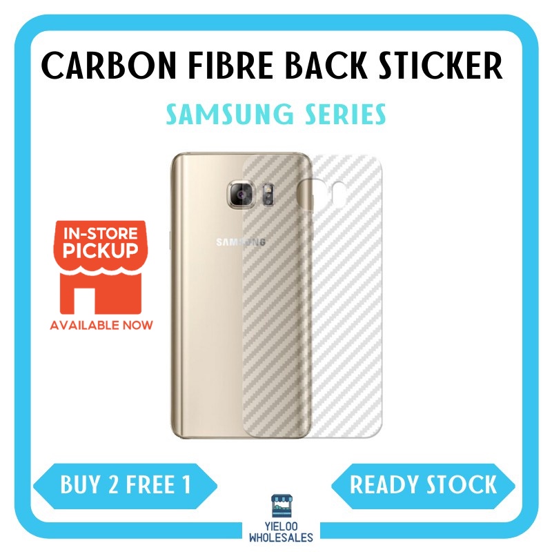 (BELI 2 PERCUMA 1) Samsung Carbon Fiber Back Film Sticker Protector A04/S23/A14/A34/A54/A24/A05/S23/A15/A25/S24/A35/A55