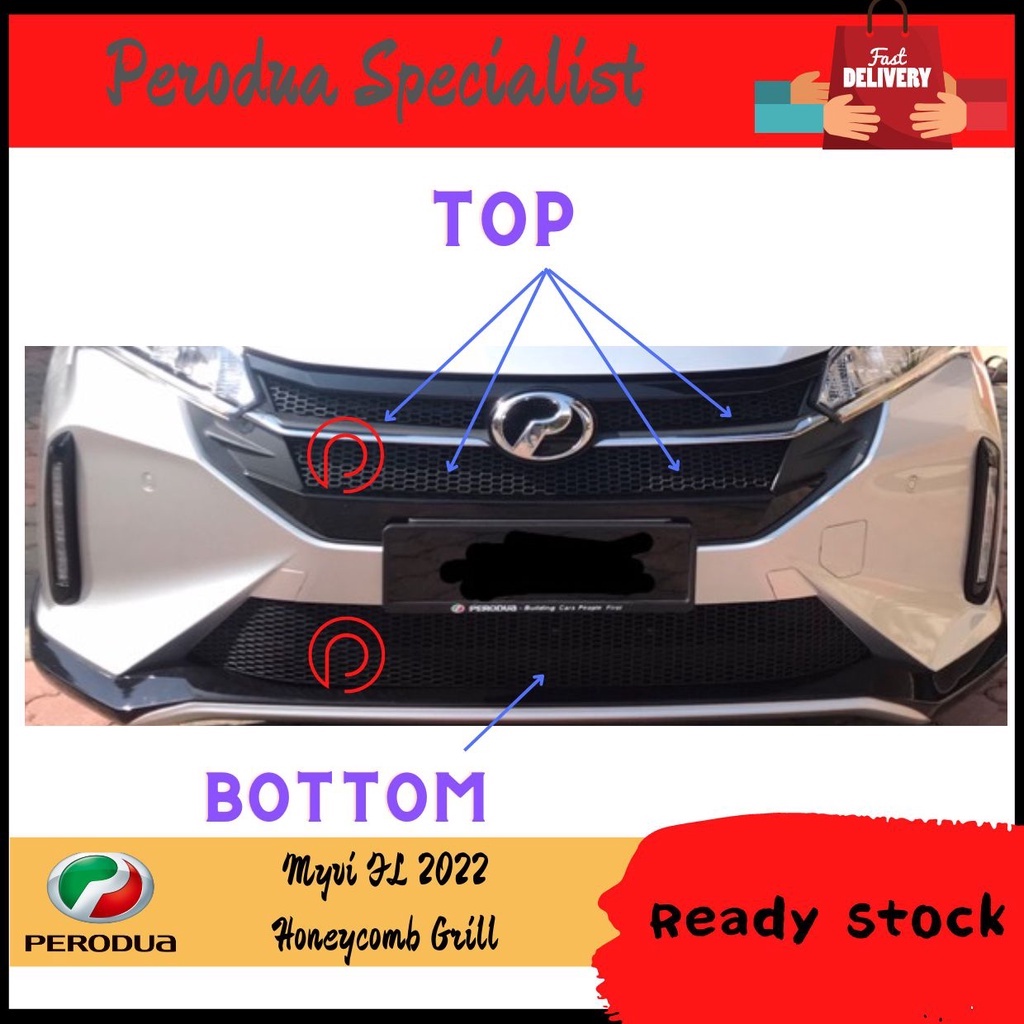 Perodua MYVI G3 FL 2022 Honeycomb Grill / Grill Honeycomb / Ready Cut ...