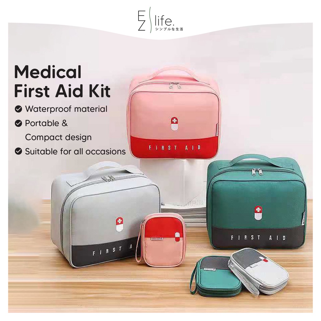 EzLife Portable Medical First Aid Kit Travel Medicine Emergency Bag Beg Perubatan Kit Pertolongan Cemas 医疗急救包