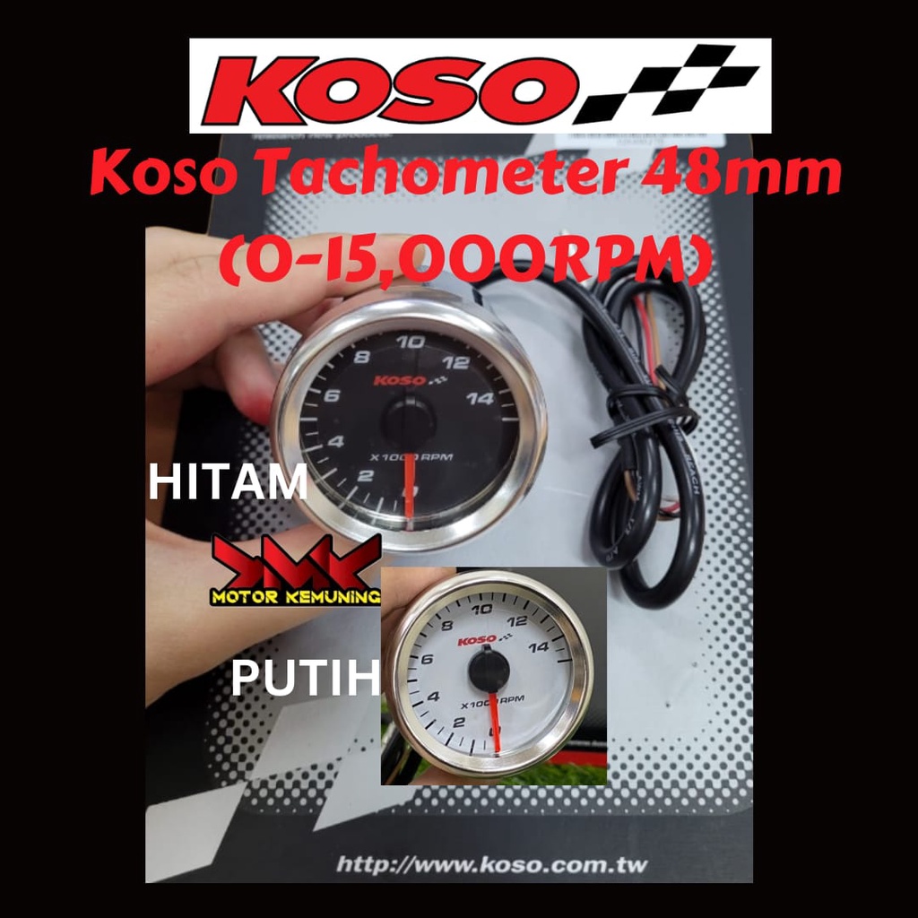 KOSO RPM METER KOSO TACHOMETER 48MM RPM METER TACHO METER 100% ORIGINAL LC 135LC LC135 LAGENDA (FOR CARBURETOR TYPE)