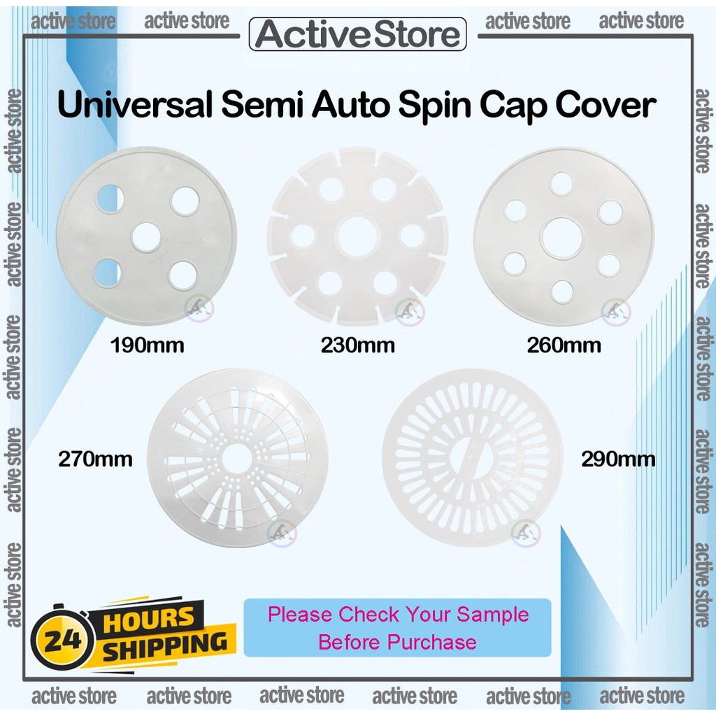 Washing Machine Semi Auto Universal Auto Spin Cap Cover 190mm 230mm 260mm 270mm 290mm