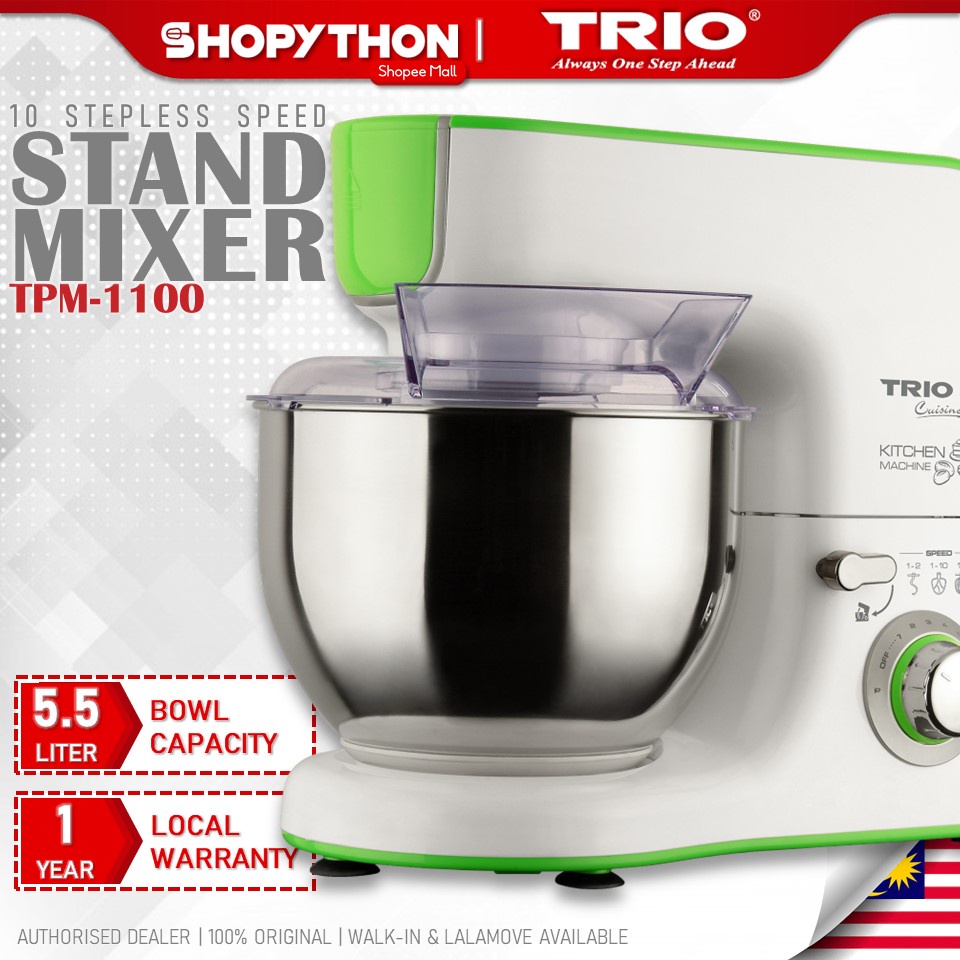 TRIO Power Mixer TPM1100 (5.5L/1000w) 10 Speeds Powerful Quiet Motor