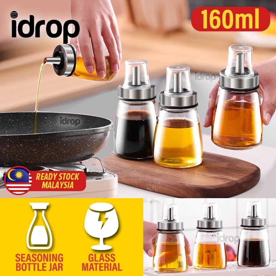 FREE GIFT idrop [ 160ml ] Glass Oil & Sauce Bottle Seasoning Condiment Dispen