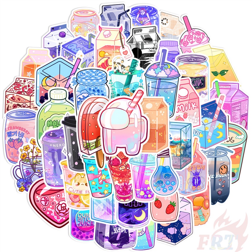50Pcs/Set ❉ Japan Flavored Drink Art Series 03 Stickers ❉ Waterproof DIY Fashion Decals Doodle Stickers