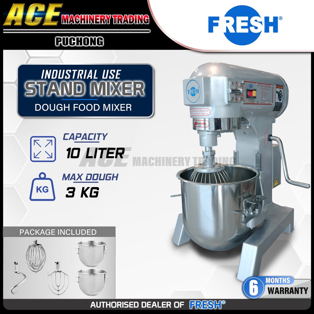 [ FRESH ] Food Mixer Stand Mixer 10L Capacity 3KG Dough 600Watt Heavy