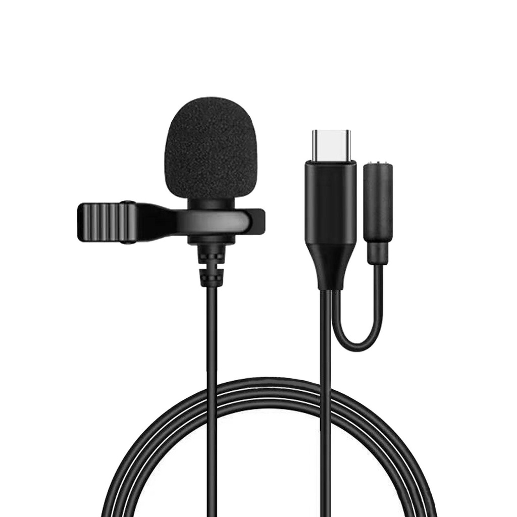 Mini USB Microphone Wired Mic Clip Type C Condenser Microphone Lavalier ...