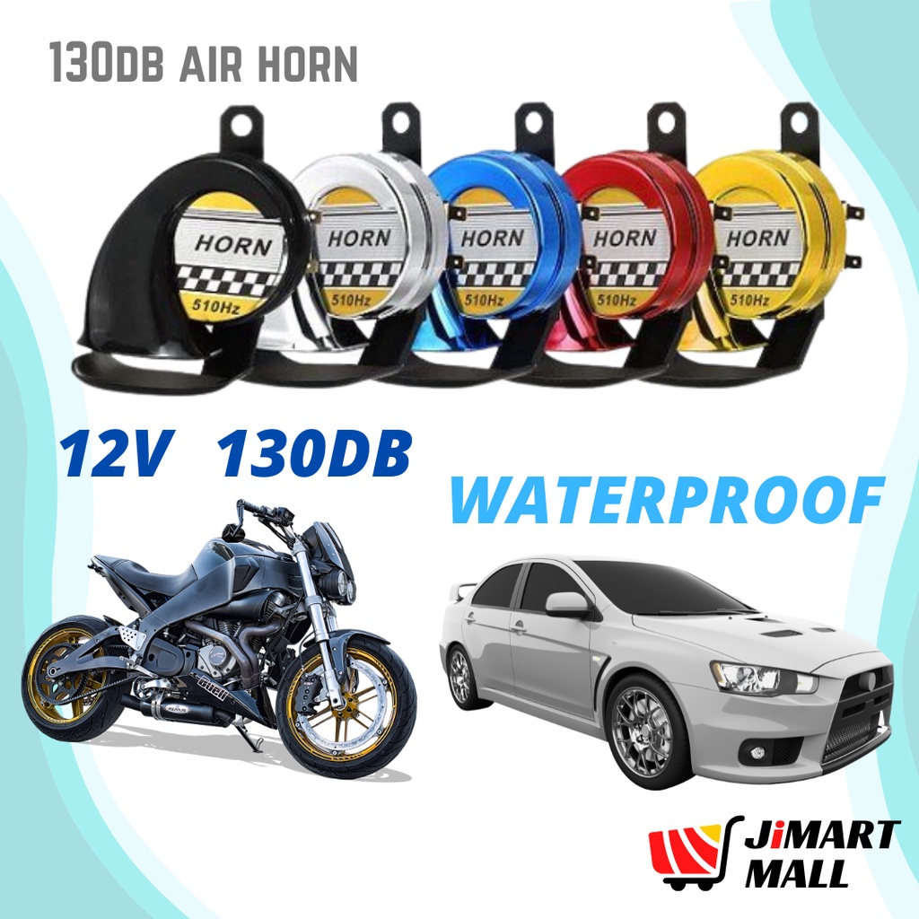 WATERPROOF AIR HORN 130dB 510Hz 12V Car Truck Motorcycle Bike Motor Electric Siren Snail Loud Chrome Hon Kereta Moto