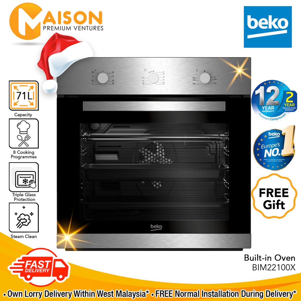 [12.12 Sales] Beko Built in Oven 71Litres BIM22100X (Made in Europe