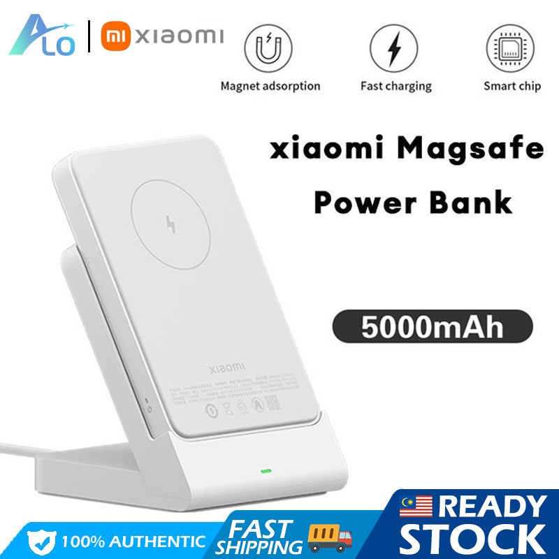 Xiaomi Magnetic Wireless Power Bank Fast Charging (20W/5000mAh) Mi Powerbank Portable Charger Wireless 2 in 1 Stander