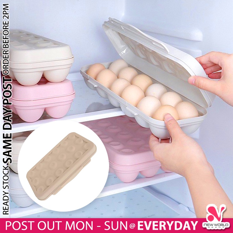 《 》Thickened Egg Tray Holder Box Eggs Break Protection Storage Case Refrigerator Organizer Dulang Telur 鸡蛋收纳盒