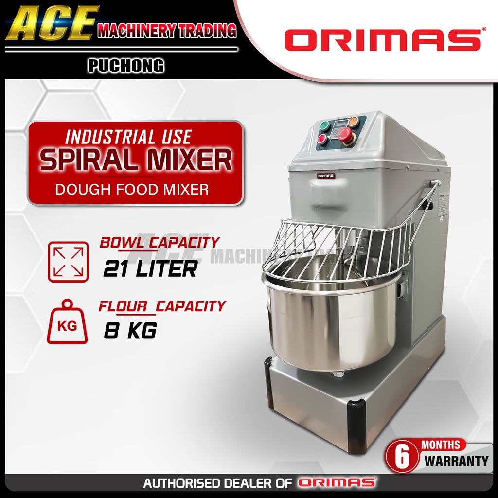 [ ORIMAS ] HS20MT 20Liter 8 KG Spiral Mixer Food Dough Mixer Commercial