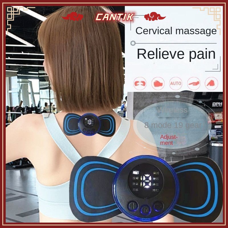 EMS Cervical Massage Stickers USB Rechargeable Stimulator Neck Hump ...