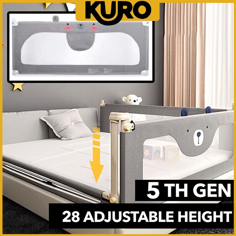 { KL SELLER } FREE GIFT Kuro 5th Gen PAKEY Lifting Baby Safety Bed Guard Bed Rail Anti-fall Bed Fence Bed Gate Guard