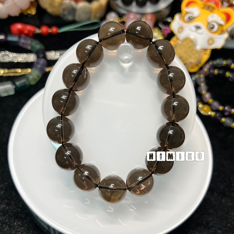 Smokey Quartz 茶晶 Crystal Bracelet Gelang Kristal 水晶手串 Natural DIY Bead