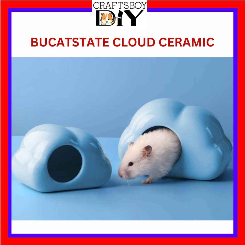 (Ready Stock) Bucatstate Hamster Cloud Ceramic Hideout House Dwarf