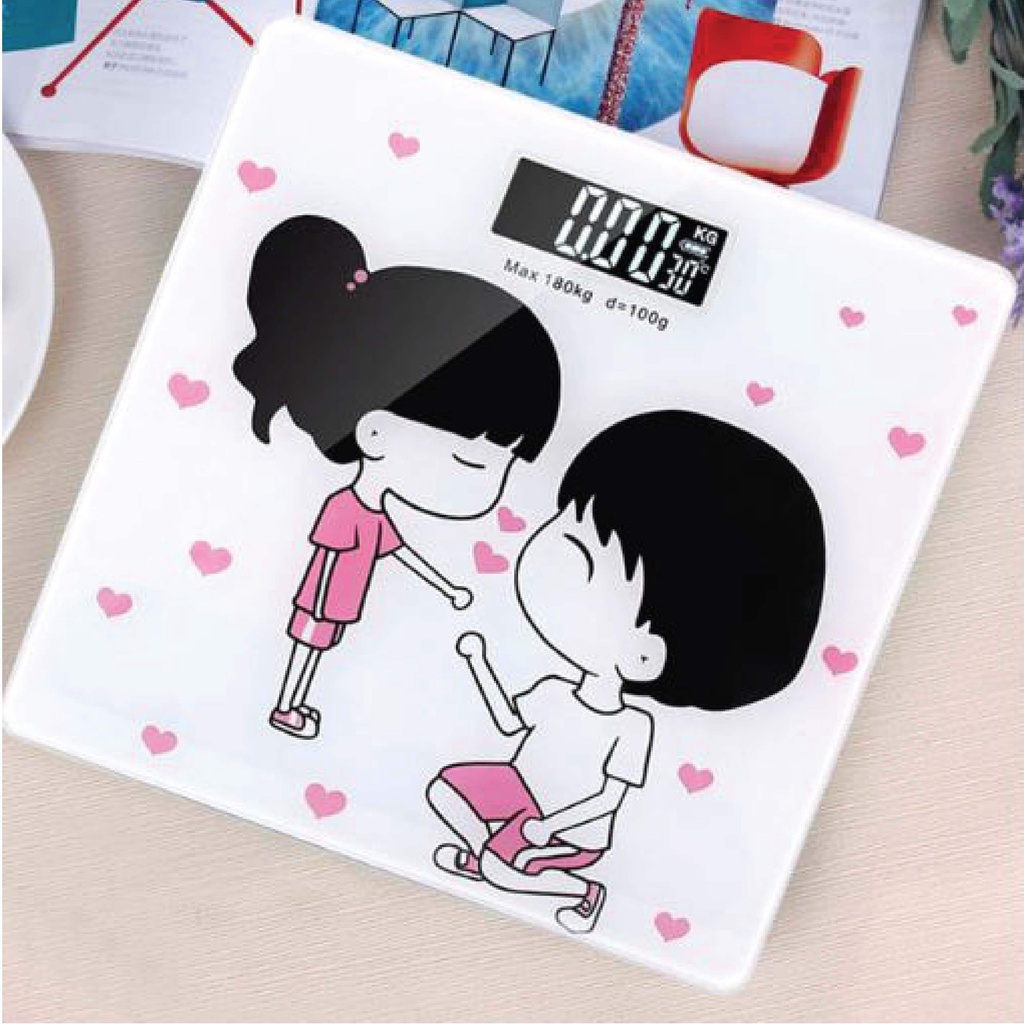 FREE GIFT 180KG Cartoon LCD Scale Electronic Weighing Scale Balance Weight Fitness Penimbang {SELLER}