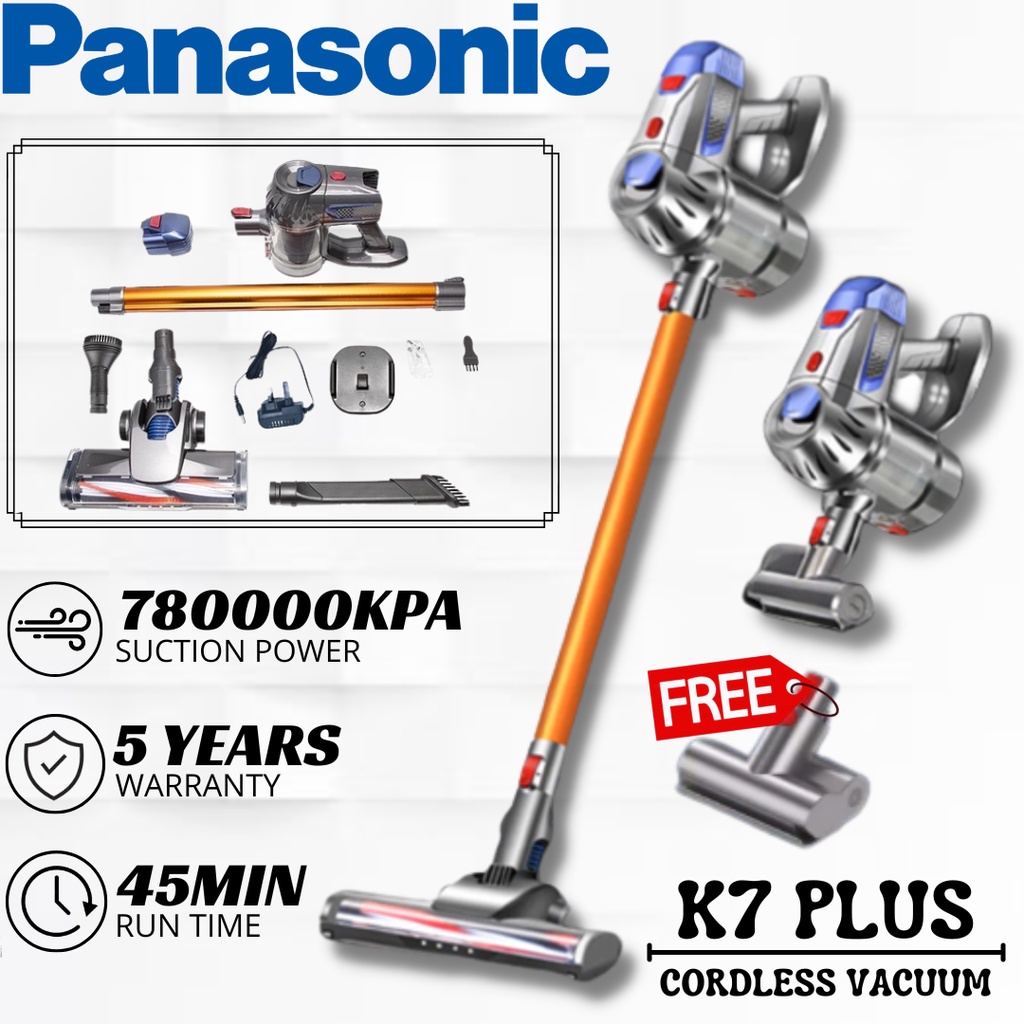 New 2032 K7 PRO Cordless Vacuum Vacuum Cleaner (3Pin Plug) Free Dust