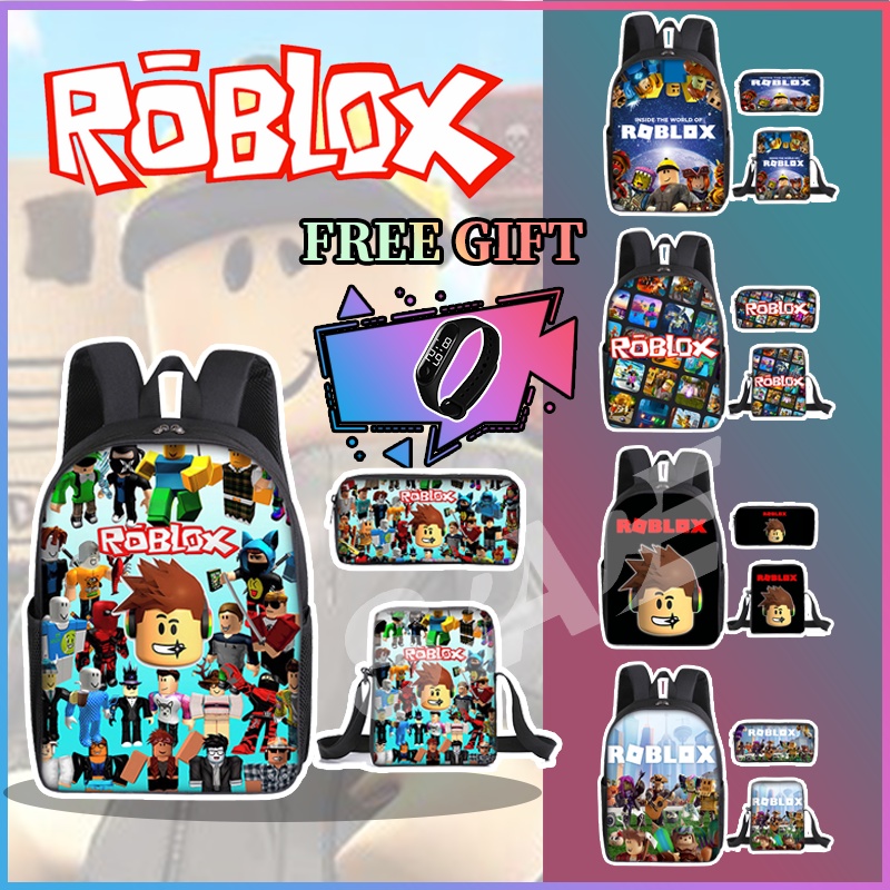 [Ready Stock] Roblox Backpack Set School Student Children Cartoon Anime Boy Game Merchandise