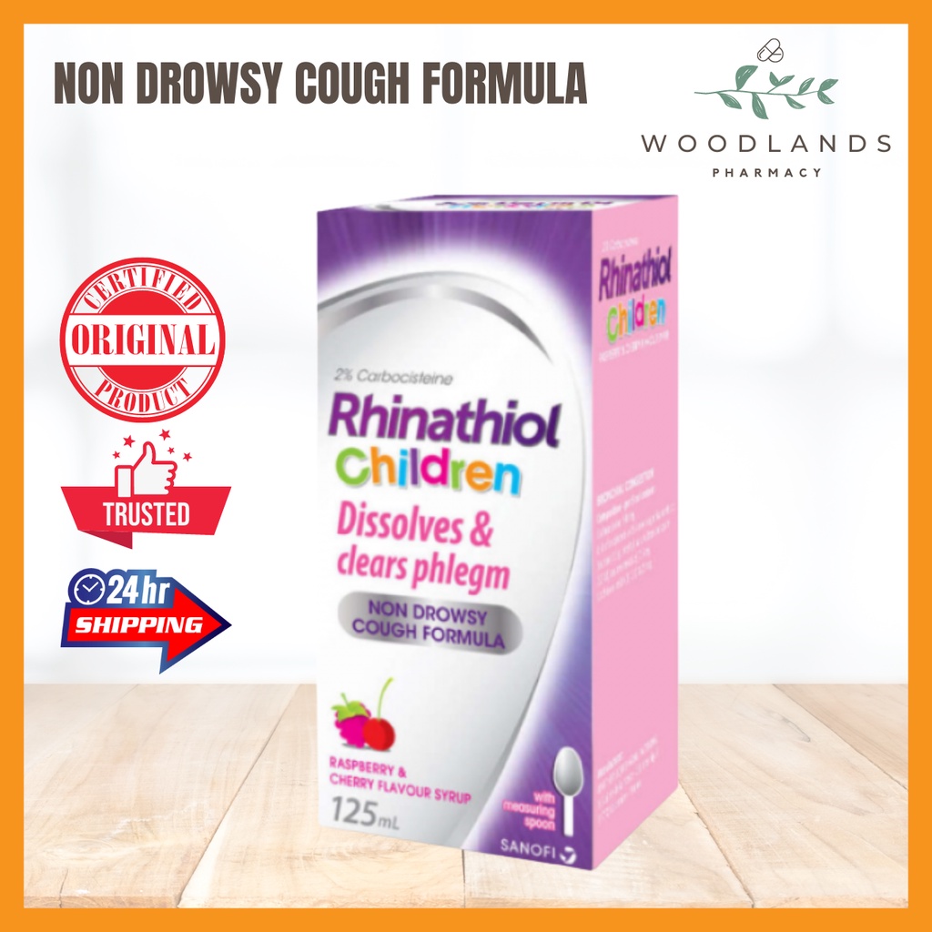 RHINATHIOL CHILDREN SYRUP 125ML [DISSOLVES & CLEARS PHLEGM NON DROWSY COUGH FORMULA] Shopee