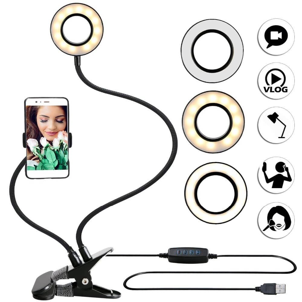 FREE GIFT Professional Live Stream  Selfie Ring Light Phone Holder Stand  Lazy 