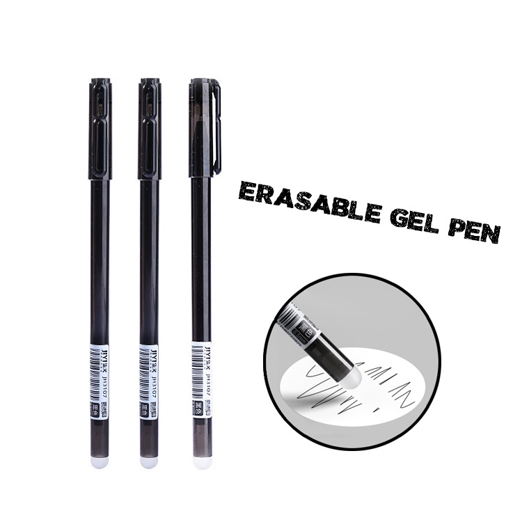 Erasable Pen 0.5mm Black/Blue Ink Ballpen With Eraser Erasable Refill