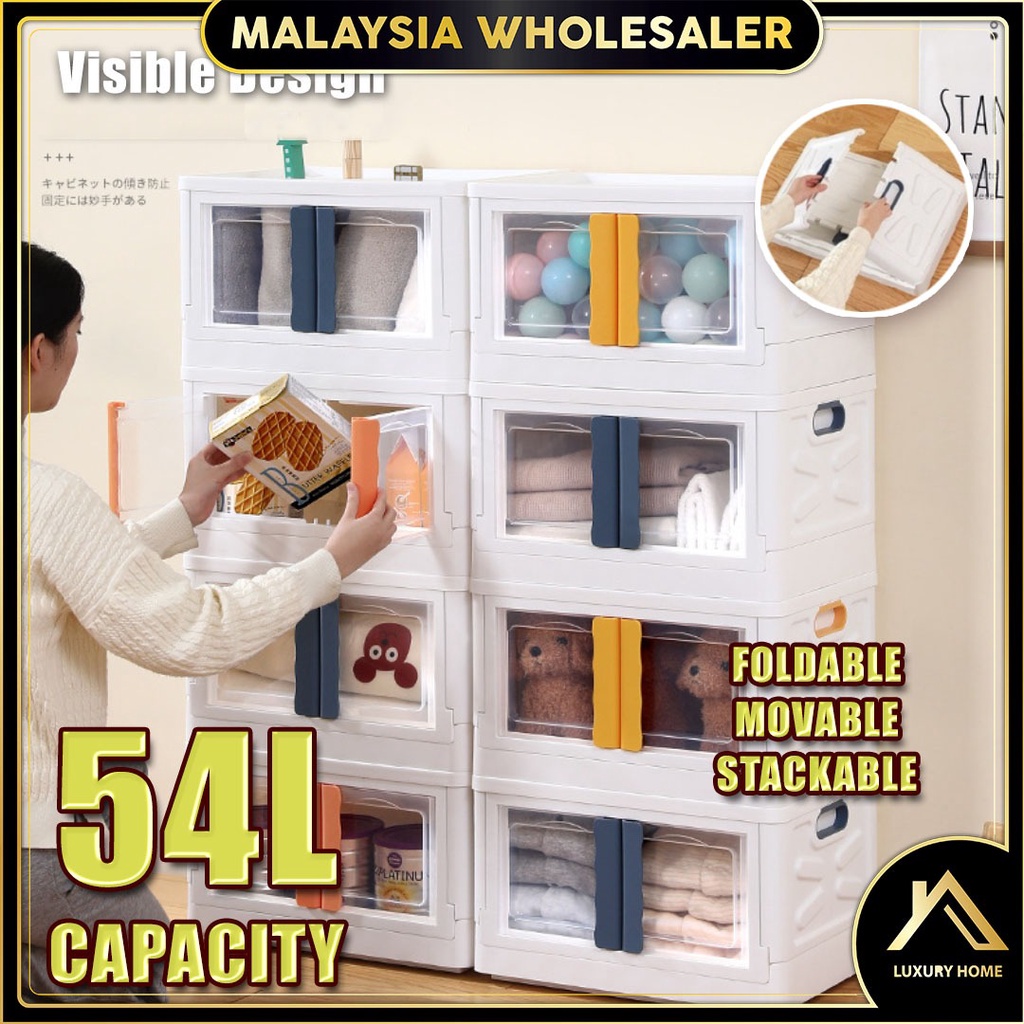 Wholesaler Two Open Door Storage Box Foldable Stackable Rack