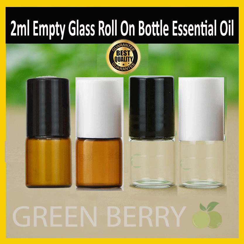 2ml 10ml Empty Glass Roll On Clear Amber Bottle Essential Oil Glass Roller Ball | Botol kaca 2ml 10ml untuk minyak pati