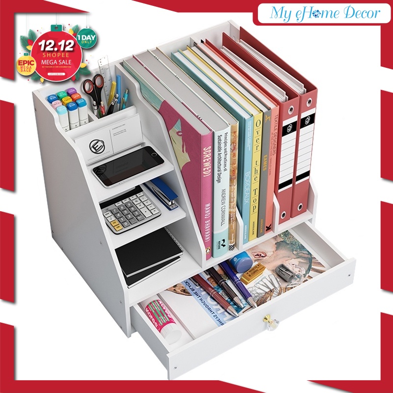 Simple office supplies storage box tabletop organizer multilayer