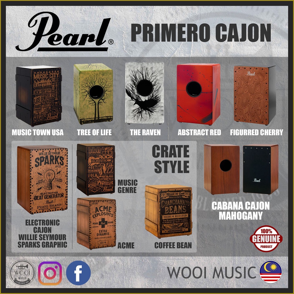 Pearl Primero Cajons / Wood Cajon / Crate Style Cajon / Electronic