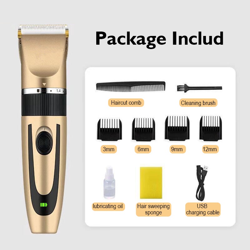 [Local Seller] EXTRA GIFT Electric Hair Clipper Rechargeable Shaver Low Noise Professional