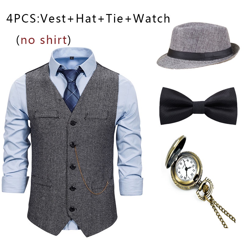 1920S Mens Great Gatsby Accessories Set Roaring 20s 30s Retro Gangster