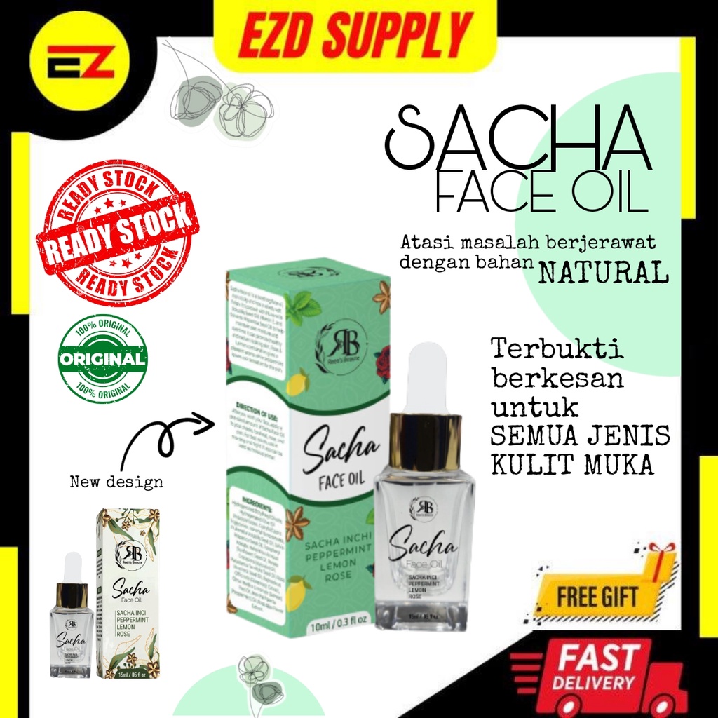 [ORIGINAL HQ] SACHA FACE OIL ORIGINAL HQ + FREEGIFT SACHA FACE OIL VIRAL TIKTOK BY REEN BEAUTE