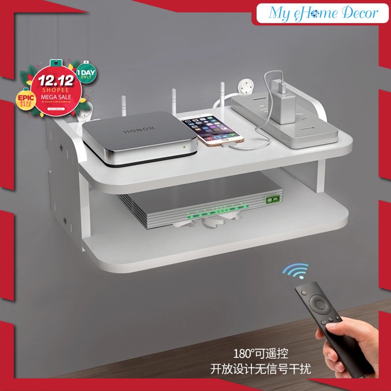 TV wall set top box rack wifi router storage living room wall hanging
