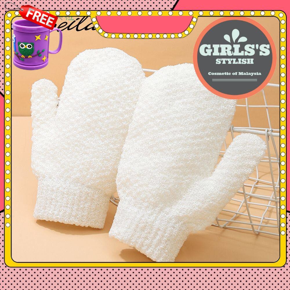 FREE GIFT LMLTOP Lameila 1pcs Shower Bath Exfoliating Gloves Wash Skin Sarung Tangan Mandi~ 沐浴手套