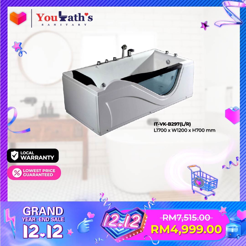 01.01 SALES White Acrylic Jacuzzi Premium (L/R) luxury Villa home