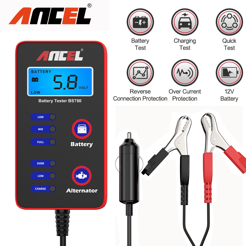 ANCEL BST60 12V Digital Car Battery Tester Quick Tester Alternator