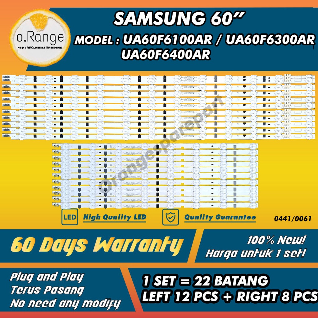 UA60F6100AR/UA60F6300AR /UA60F6400AR SAMSUNG 60"LED TV Backlight (LAMPU TV) UA60F6100 60F6100AR UA60F6300 UA60F6400