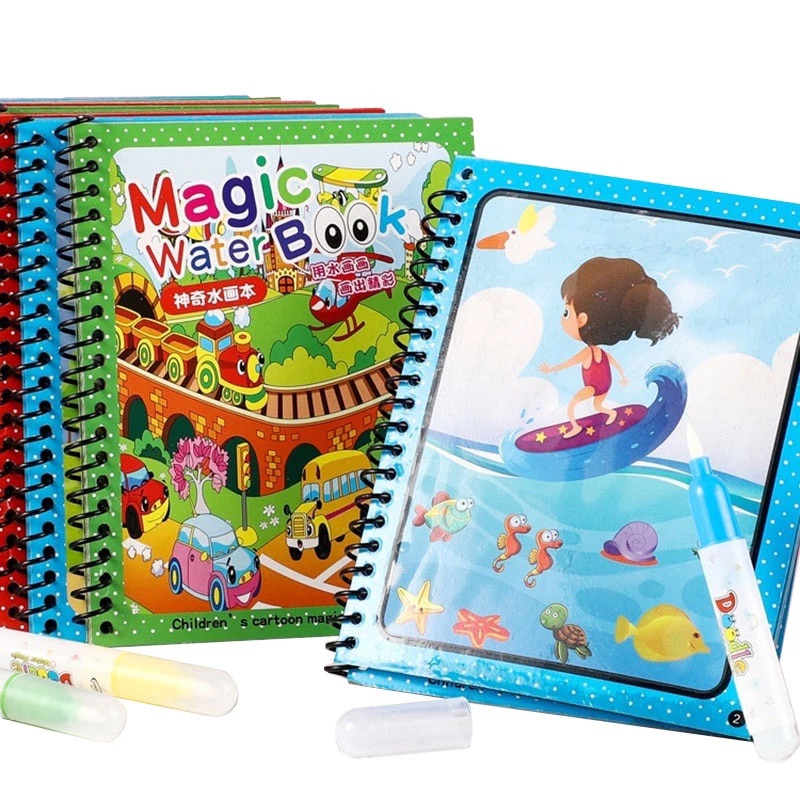 WHOLESALE | Portable Magic Water Book Toddlers Children Kids Early Education Training Toys Gift Buku Mewarna Magik 神奇水画本