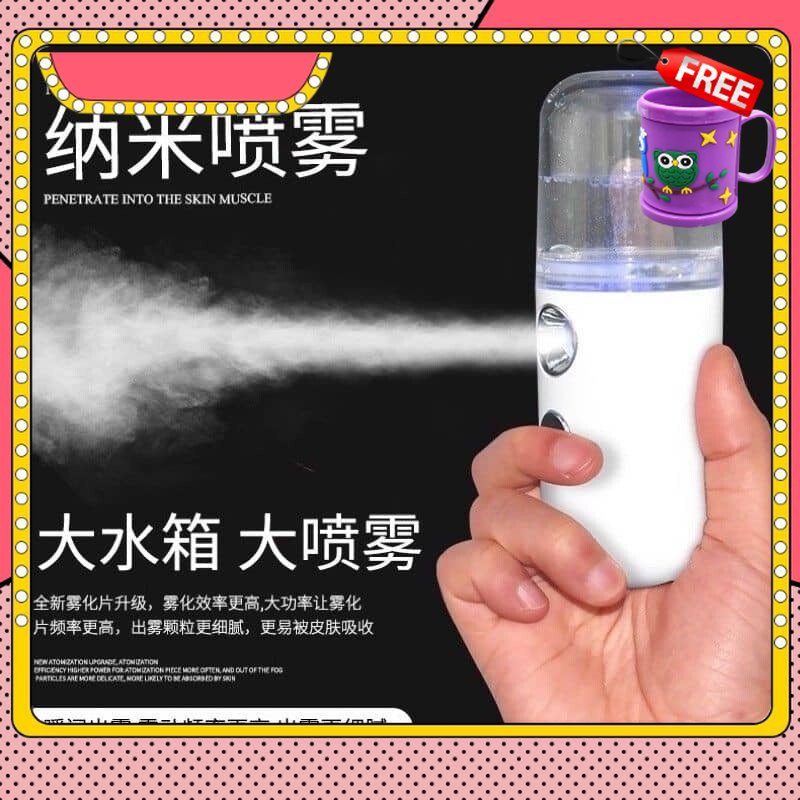 FREE GIFT Mini USB Rechargeable Portable Hydrating Nano Water Mist Sprayer