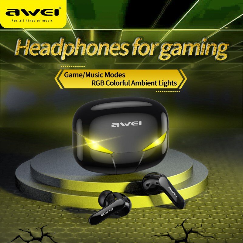 FREE GIFT Awei T35 TWS Wireless Bluetooth 5.0 Gaming Earbuds / Wireless Charging Case / Smart Touch / Dual Mode / IPX5 s