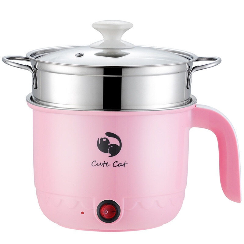 FREE GIFT Fashion Bear 1.8L Non Stick Electric Pot /Mini Rice Cooker With Steamer Frying Pan Electric Cooker Cooking Pot