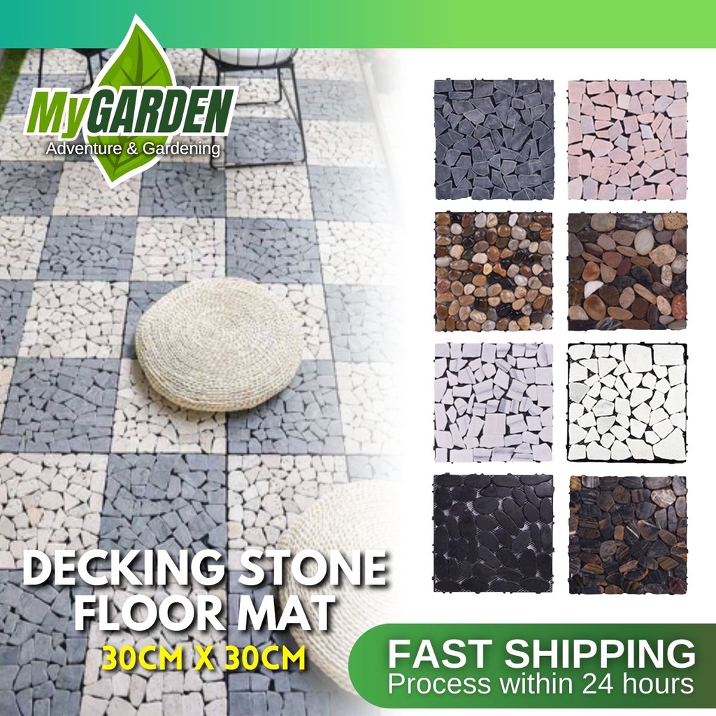 MYGARDEN 30cm x 30cm Decking Stone Floor Mat Rock Tile Outdoor Garden