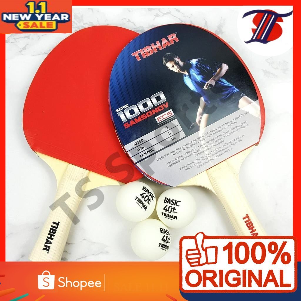 Tibhar Table Tennis/ Ping Pong Bat Samsonov 1000 2 bats dan 3 balls