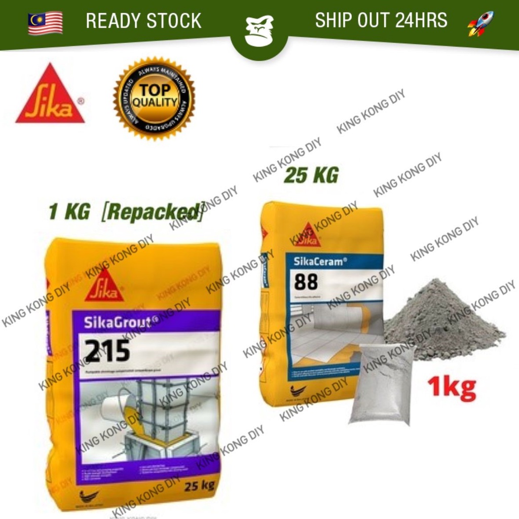 1KG (REPACKED) SIKA SikaGrout 215 Sikaceram Cement Quick Dry Simen render lantai Gap Filling Grout Floor Tile Ceramic