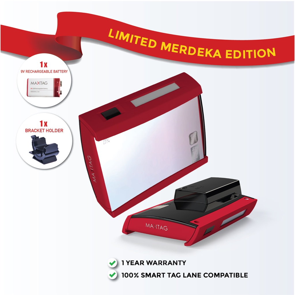 MaxTag Smart Tag Touch n Go Toll Limited Merdeka Edition Pack Red Shopee Malaysia