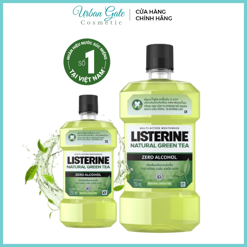 Listerine Natural Green Tea Zero Alcohol Mouthwash 250ml / 750ml