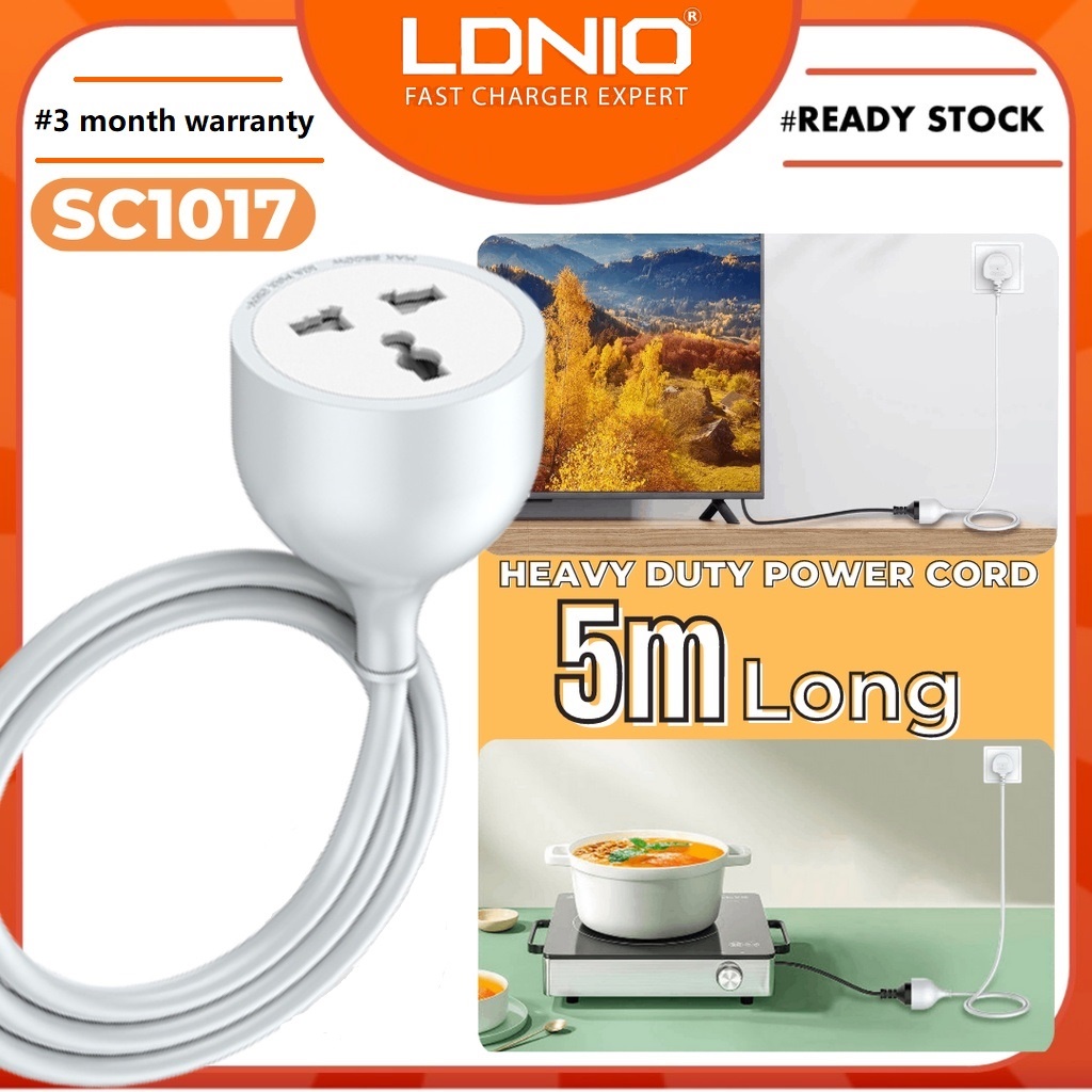 LDNIO Heavy Duty Extension Cord 5Meter Single Power Cord LDNIO SC1017